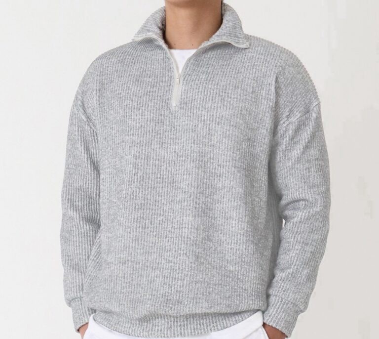 High Neck Premium Sweatshirt with zipper - Image 2